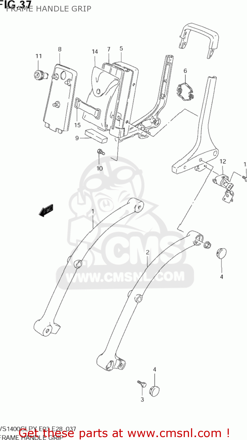 FRAME HANDLE GRIP VS1400GLP INTRUDER 2002 (K2) USA (E03)