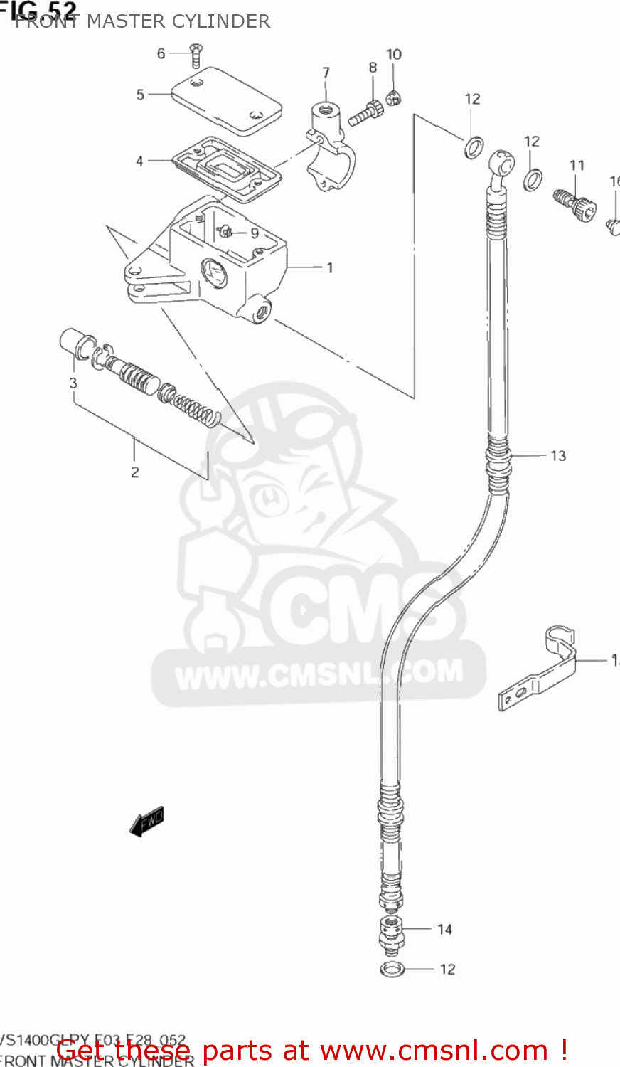 FRONT MASTER CYLINDER VS1400GLP INTRUDER 2002 (K2) USA (E03)