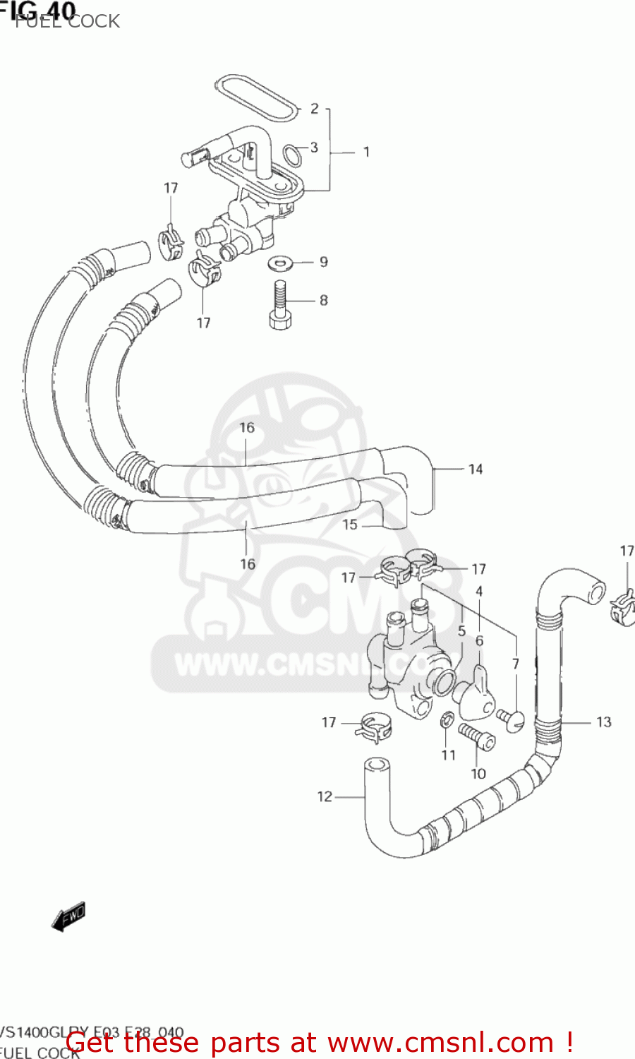 FUEL COCK VS1400GLP INTRUDER 2002 (K2) USA (E03)