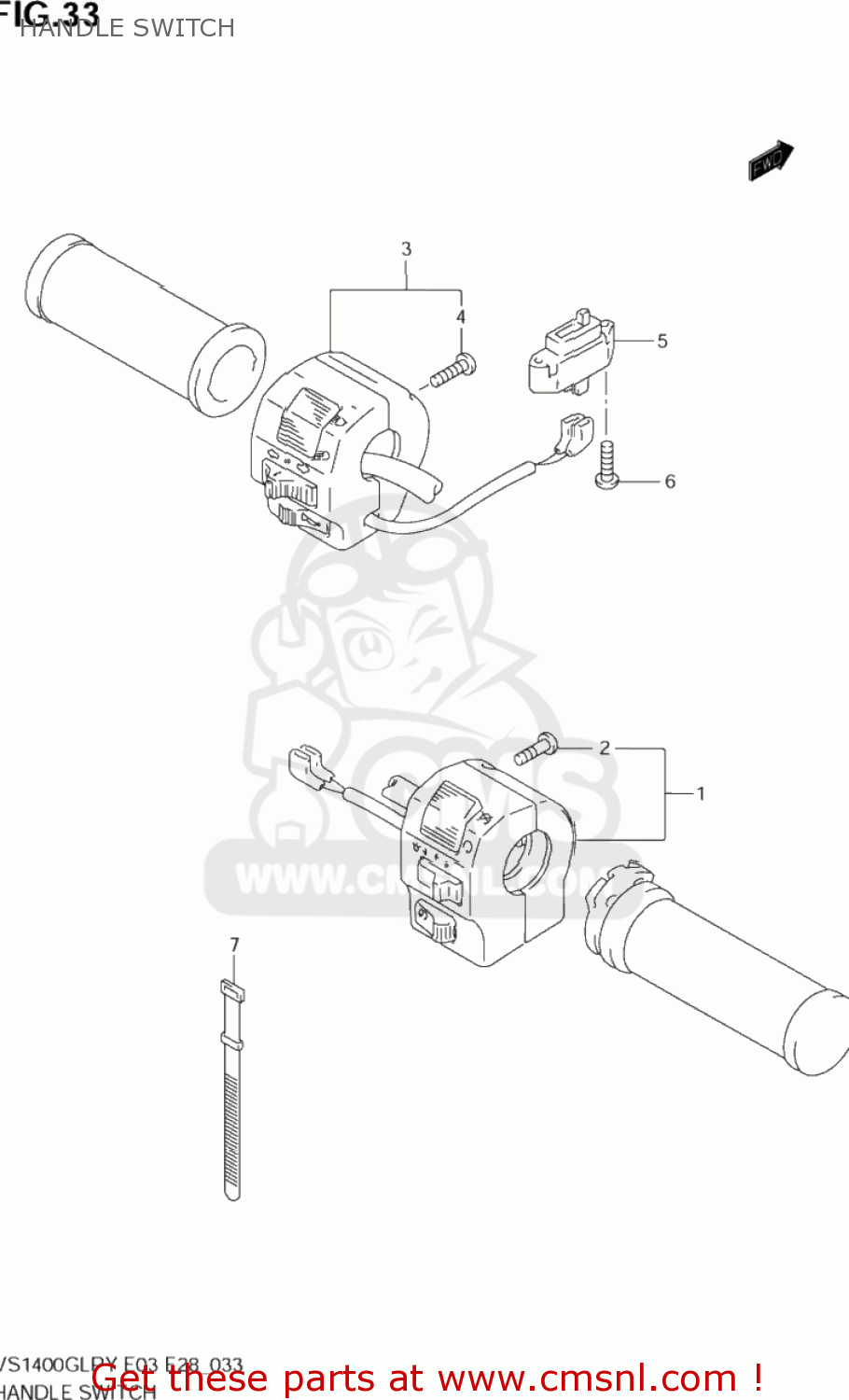 HANDLE SWITCH VS1400GLP INTRUDER 2002 (K2) USA (E03)