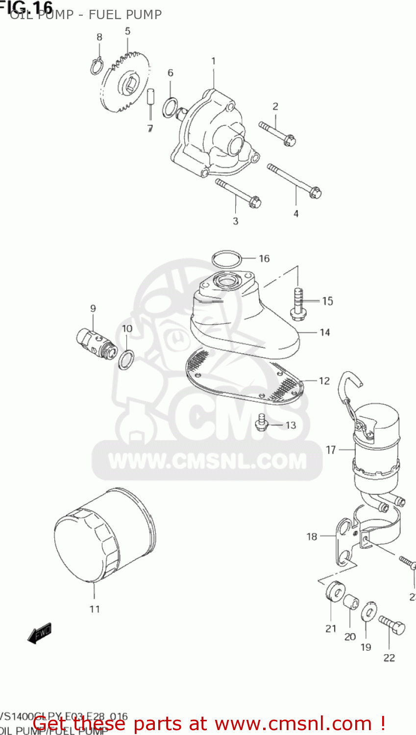 OIL PUMP - FUEL PUMP VS1400GLP INTRUDER 2002 (K2) USA (E03)