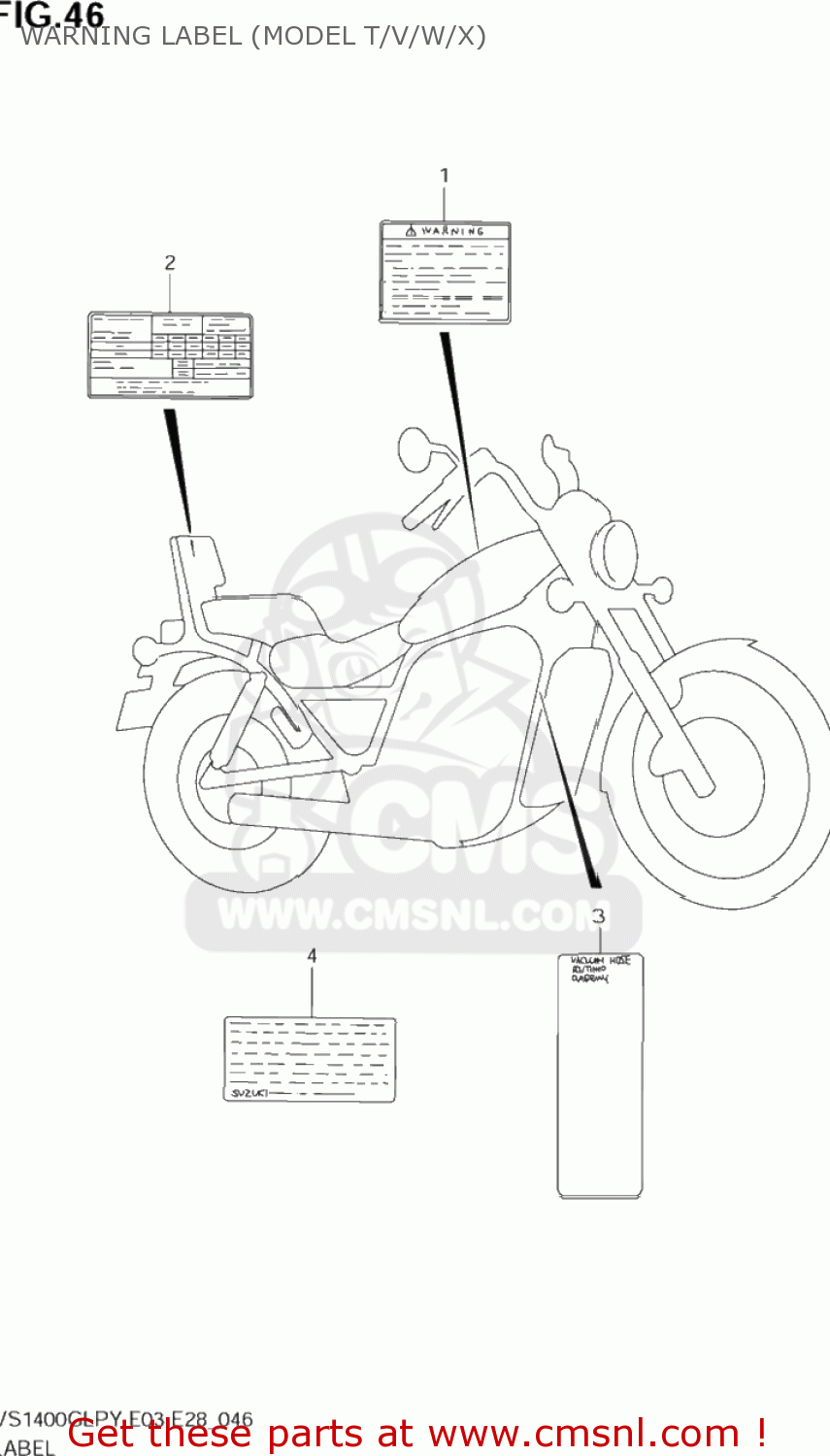 WARNING LABEL (MODEL T/V/W/X) VS1400GLP INTRUDER 2002 (K2) USA (E03)