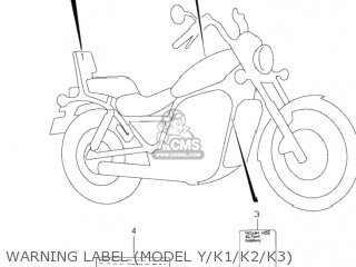 WARNING LABEL (MODEL Y/K1/K2/K3) - VS1400GLP INTRUDER 2002 (K2) USA (E03)
