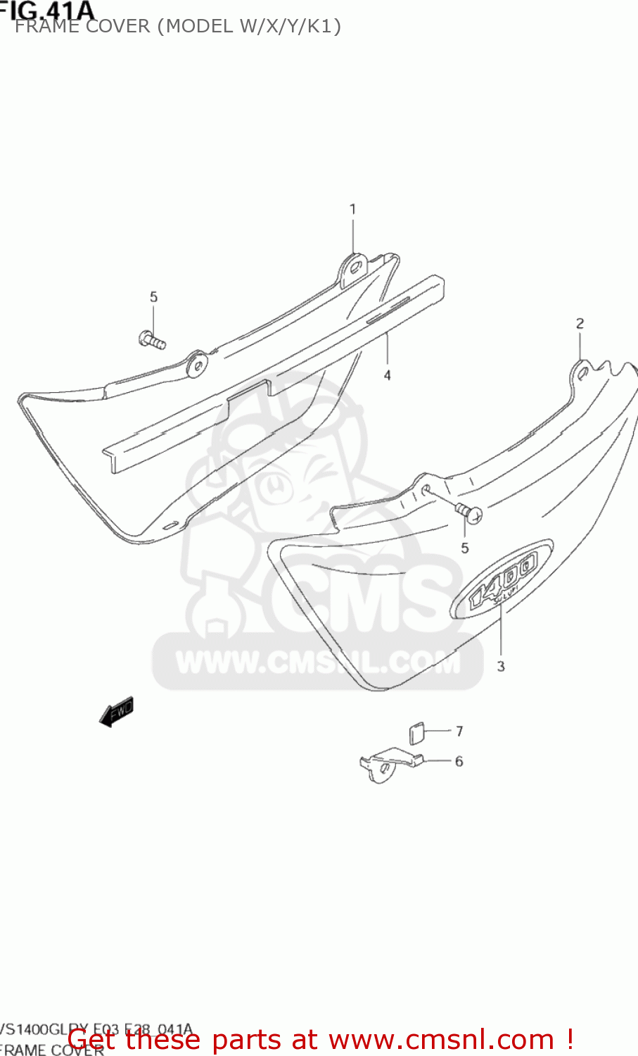 FRAME COVER (MODEL W/X/Y/K1) VS1400GLP INTRUDER 2003(K3) USA (E03)