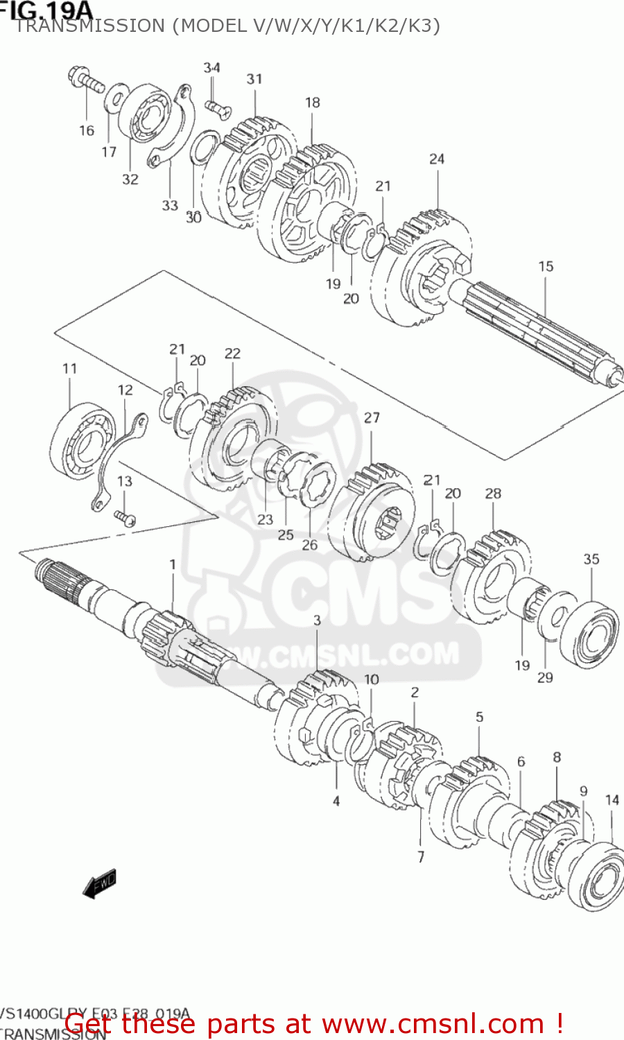 TRANSMISSION (MODEL V/W/X/Y/K1/K2/K3) VS1400GLP INTRUDER 2003(K3) USA (E03)