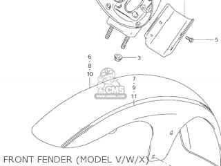 FRONT FENDER (MODEL V/W/X) - VS1400GLP INTRUDER 2003(K3) USA (E03)