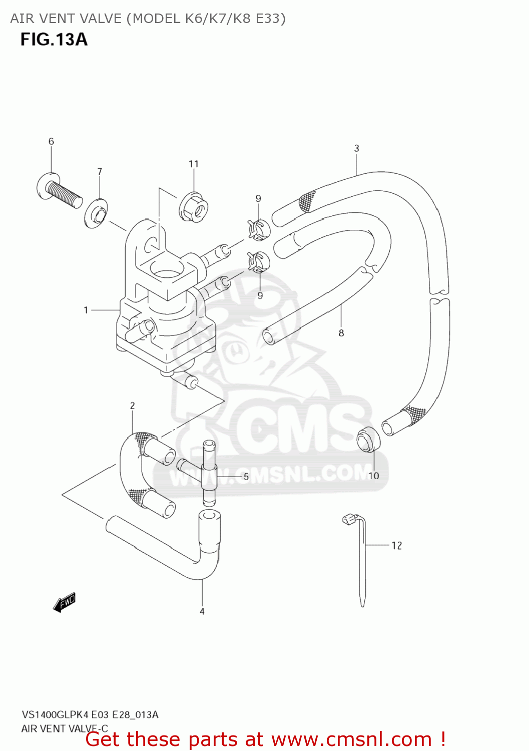 AIR VENT VALVE (MODEL K6/K7/K8 E33) VS1400GLP INTRUDER 2004 (K4) USA (E03)