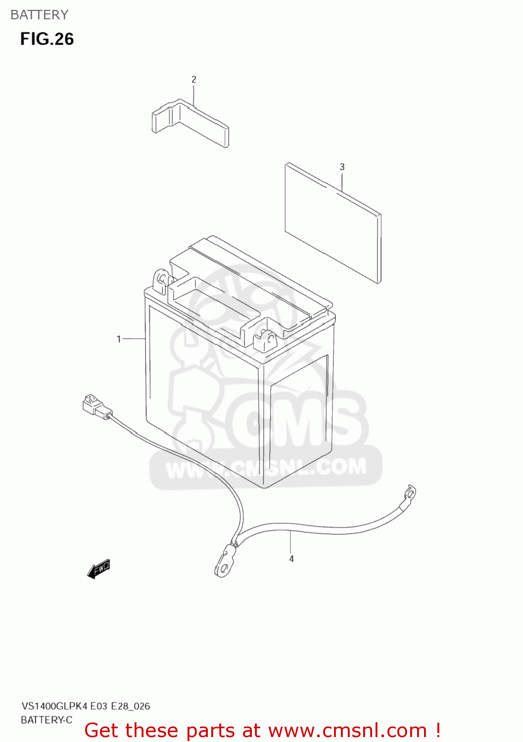 BATTERY VS1400GLP INTRUDER 2004 (K4) USA (E03)