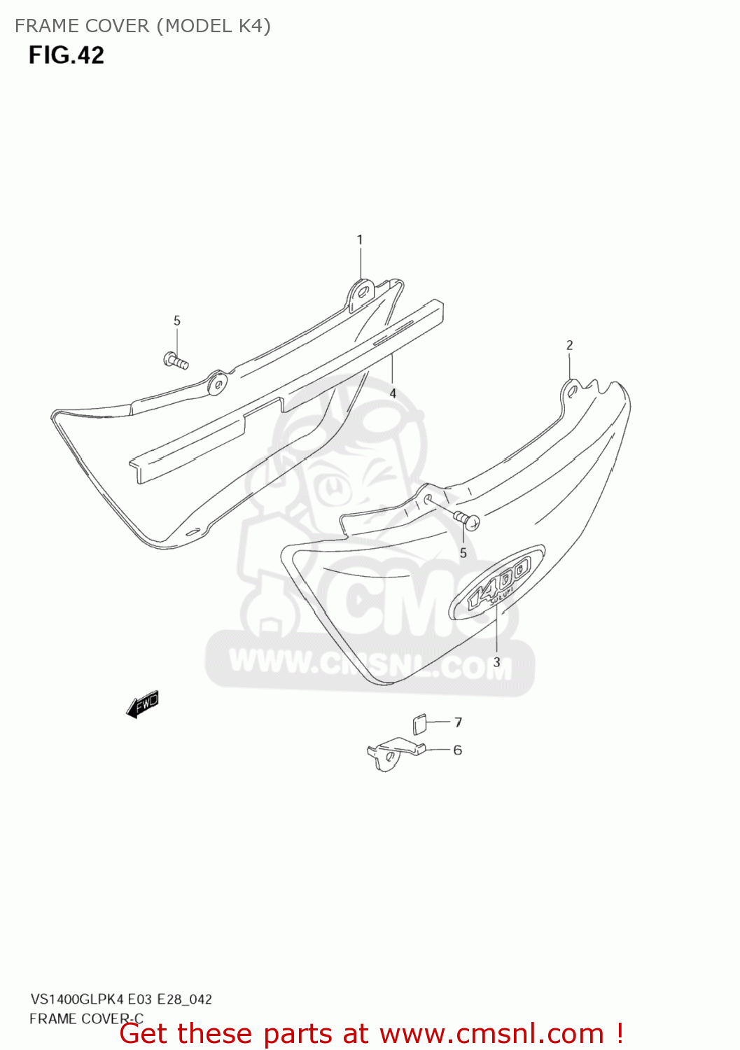 FRAME COVER (MODEL K4) VS1400GLP INTRUDER 2004 (K4) USA (E03)