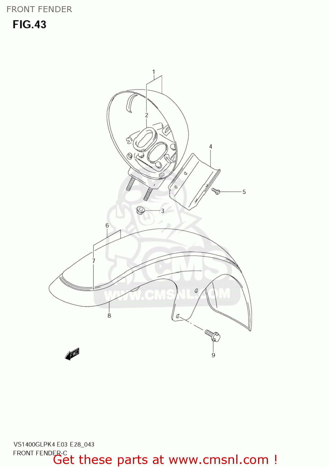FRONT FENDER VS1400GLP INTRUDER 2004 (K4) USA (E03)