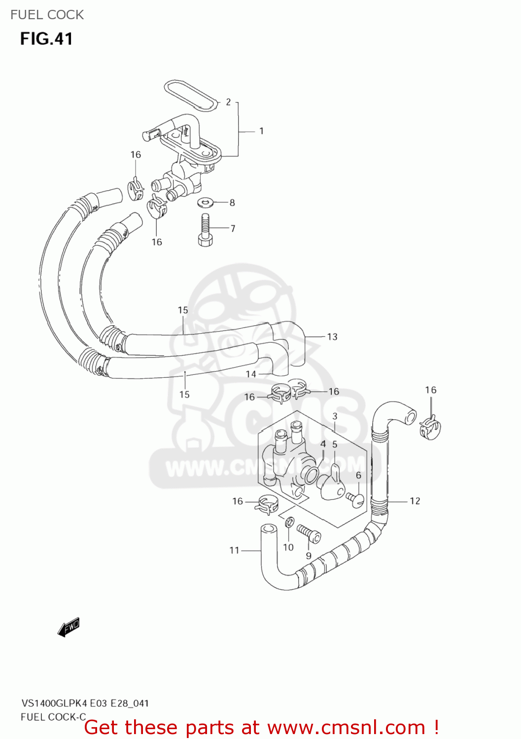 FUEL COCK VS1400GLP INTRUDER 2004 (K4) USA (E03)
