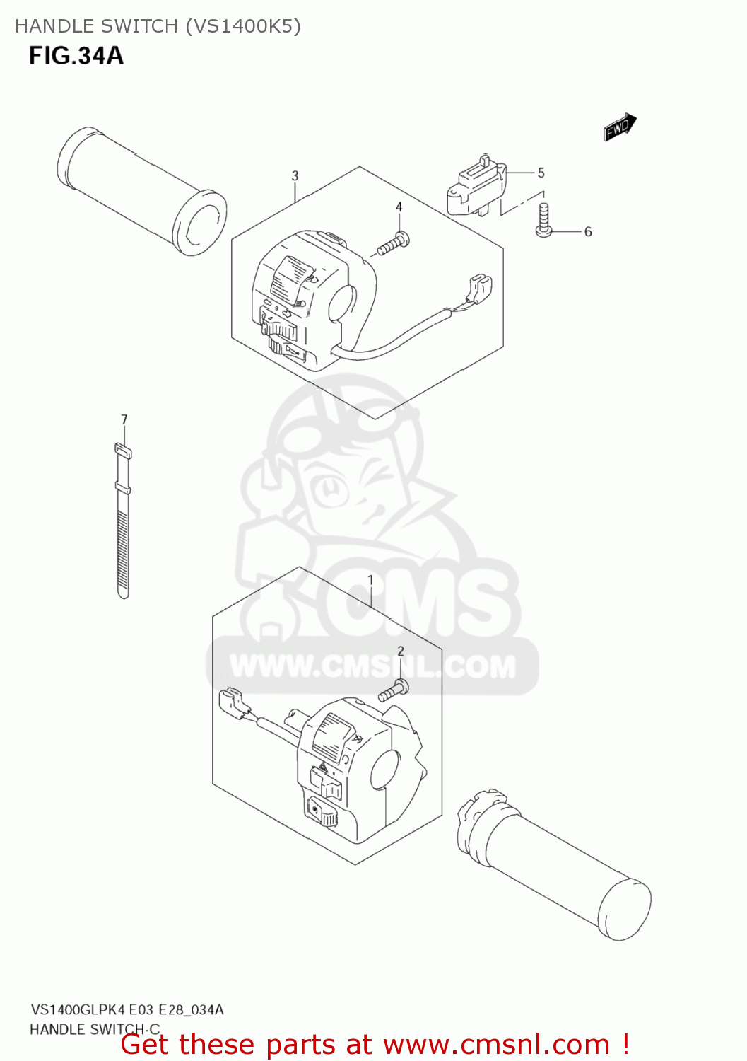 HANDLE SWITCH (VS1400K5) VS1400GLP INTRUDER 2004 (K4) USA (E03)