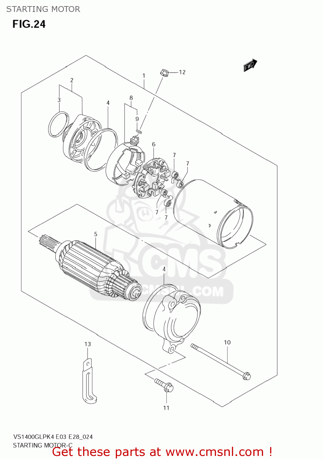 STARTING MOTOR VS1400GLP INTRUDER 2004 (K4) USA (E03)