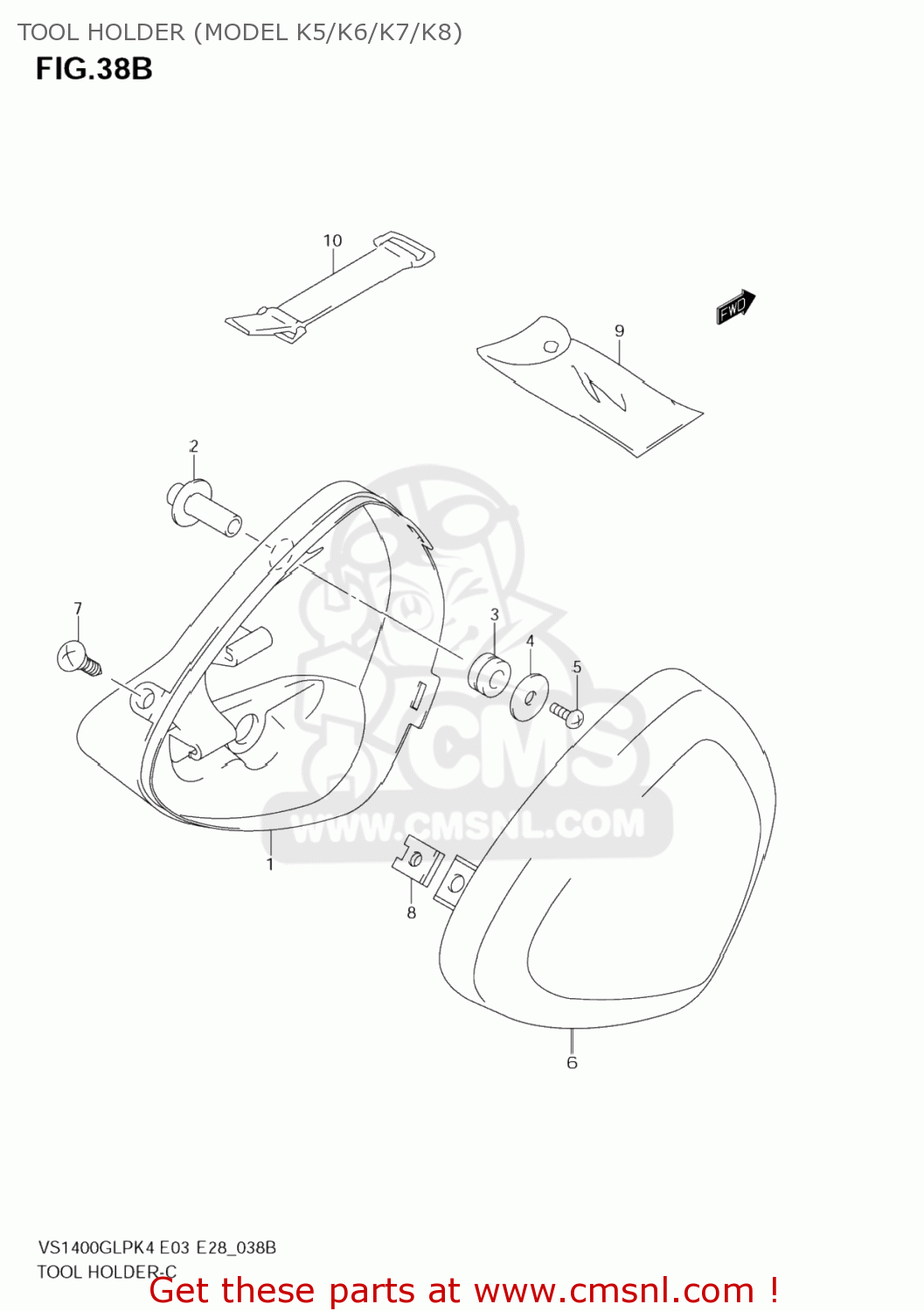 TOOL HOLDER (MODEL K5/K6/K7/K8) VS1400GLP INTRUDER 2004 (K4) USA (E03)