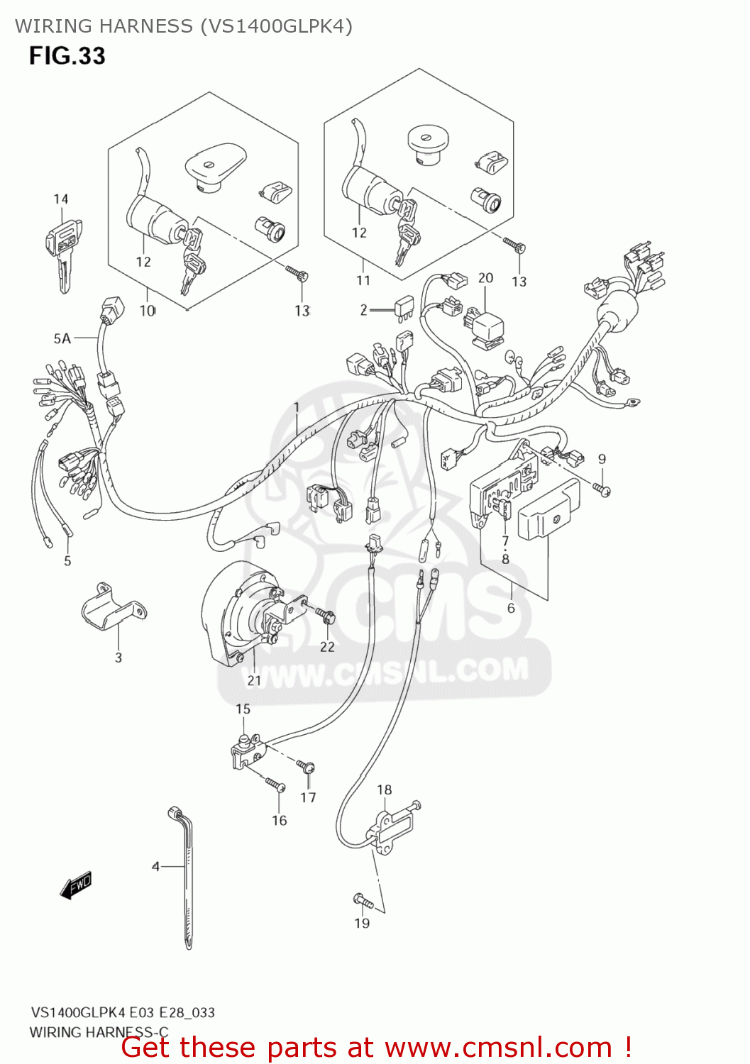 WIRING HARNESS (VS1400GLPK4) VS1400GLP INTRUDER 2004 (K4) USA (E03)