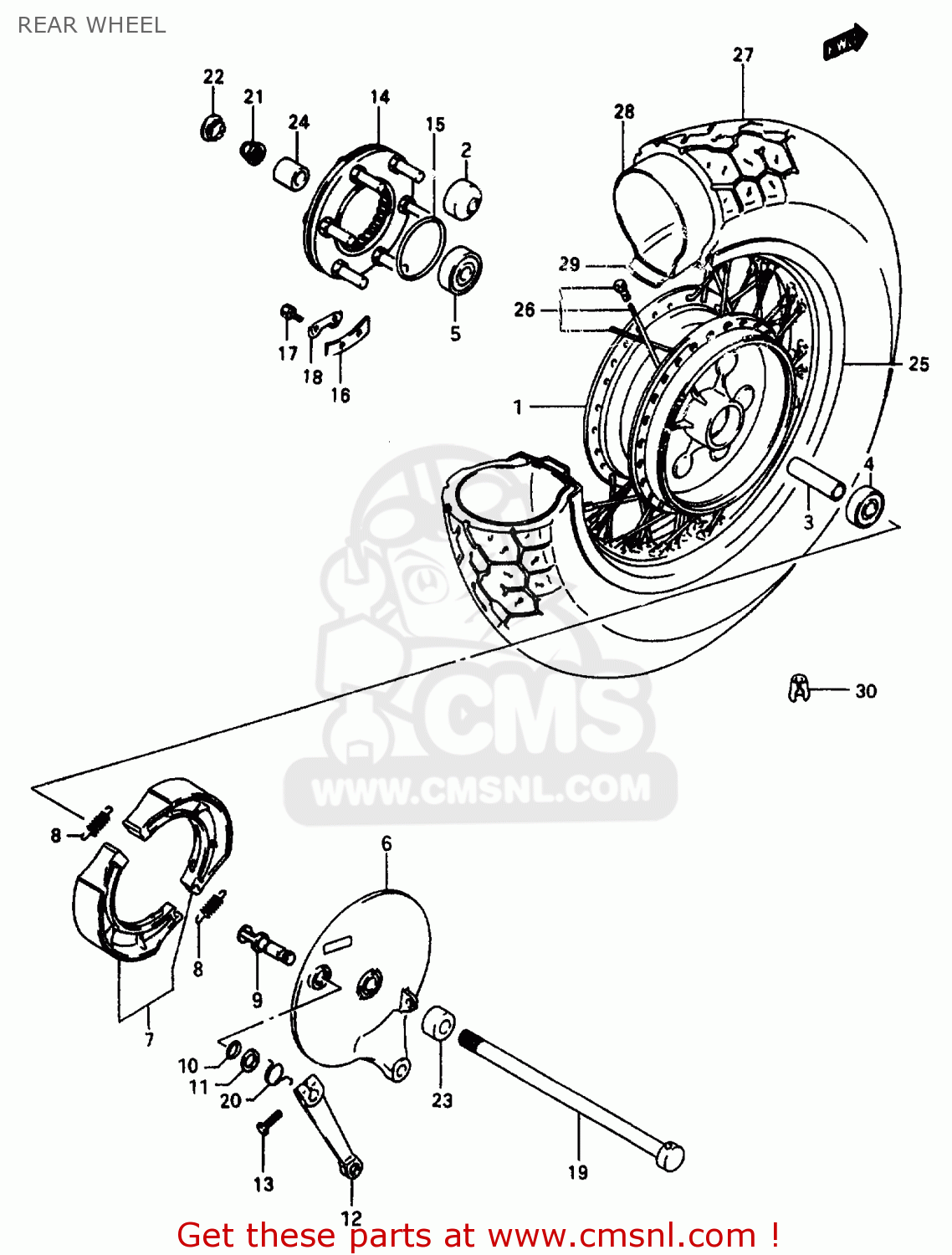 REAR WHEEL VS600GL 1995 (S) ITALY (E34)