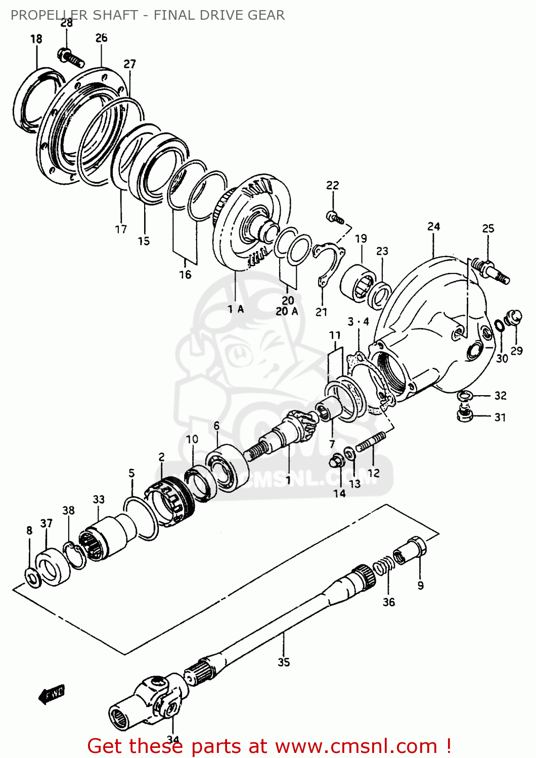 PROPELLER SHAFT - FINAL DRIVE GEAR VS600GL 1996 (T) (E02 E04 E17 E18)