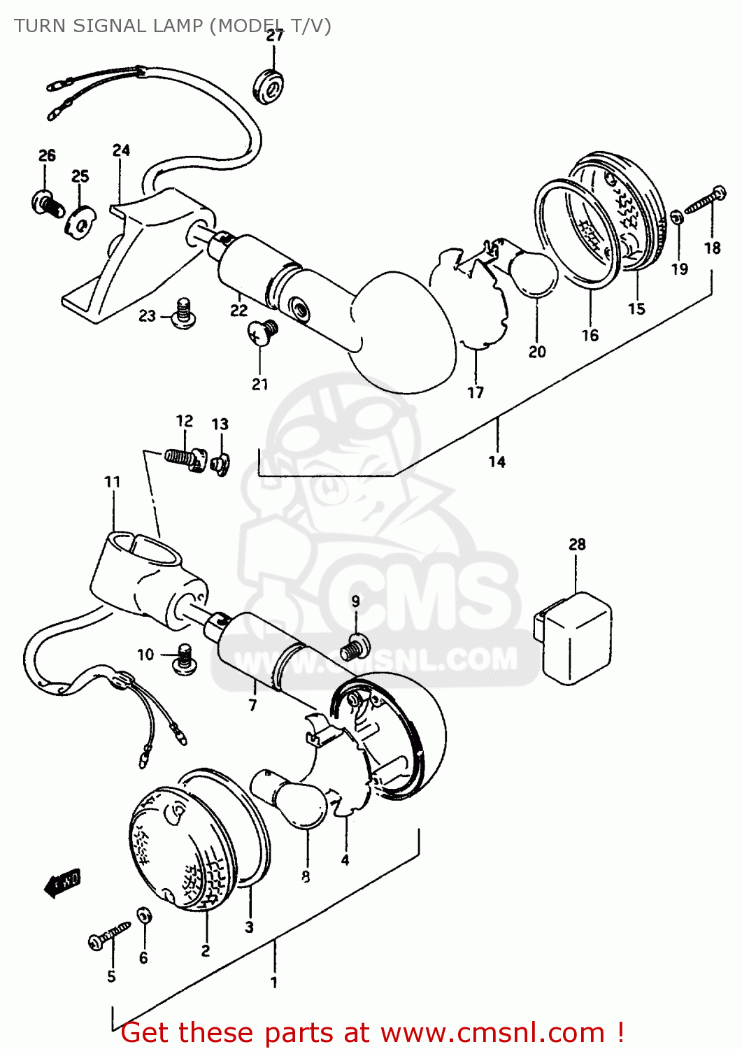 TURN SIGNAL LAMP (MODEL T/V) VS600GL 1996 (T) (E02 E04 E17 E18)