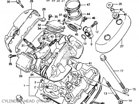 CYLINDER HEAD (FRONT) - VS600GL 1996 (T) (E02 E04 E17 E18)