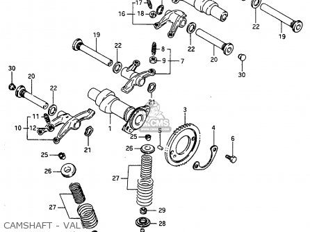 CAMSHAFT - VALVE - VS600GL 1996 (T) (E02 E04 E17 E18)