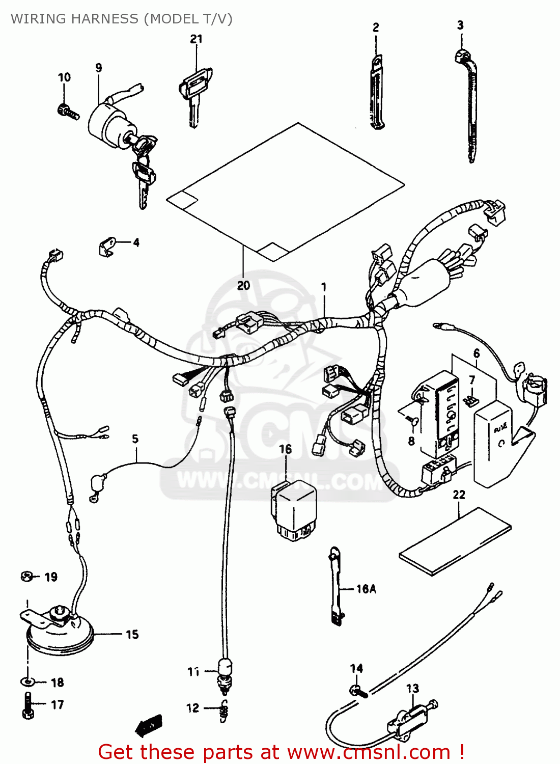 WIRING HARNESS (MODEL T/V) VS600GLF 1996 (T) FRANCE (E04)