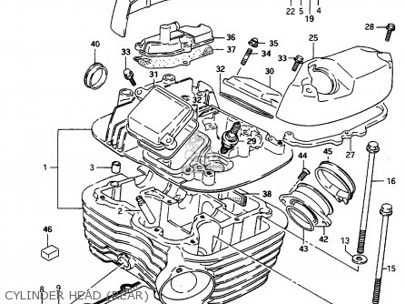 CYLINDER HEAD (REAR) - VS600GLF 1996 (T) FRANCE (E04)
