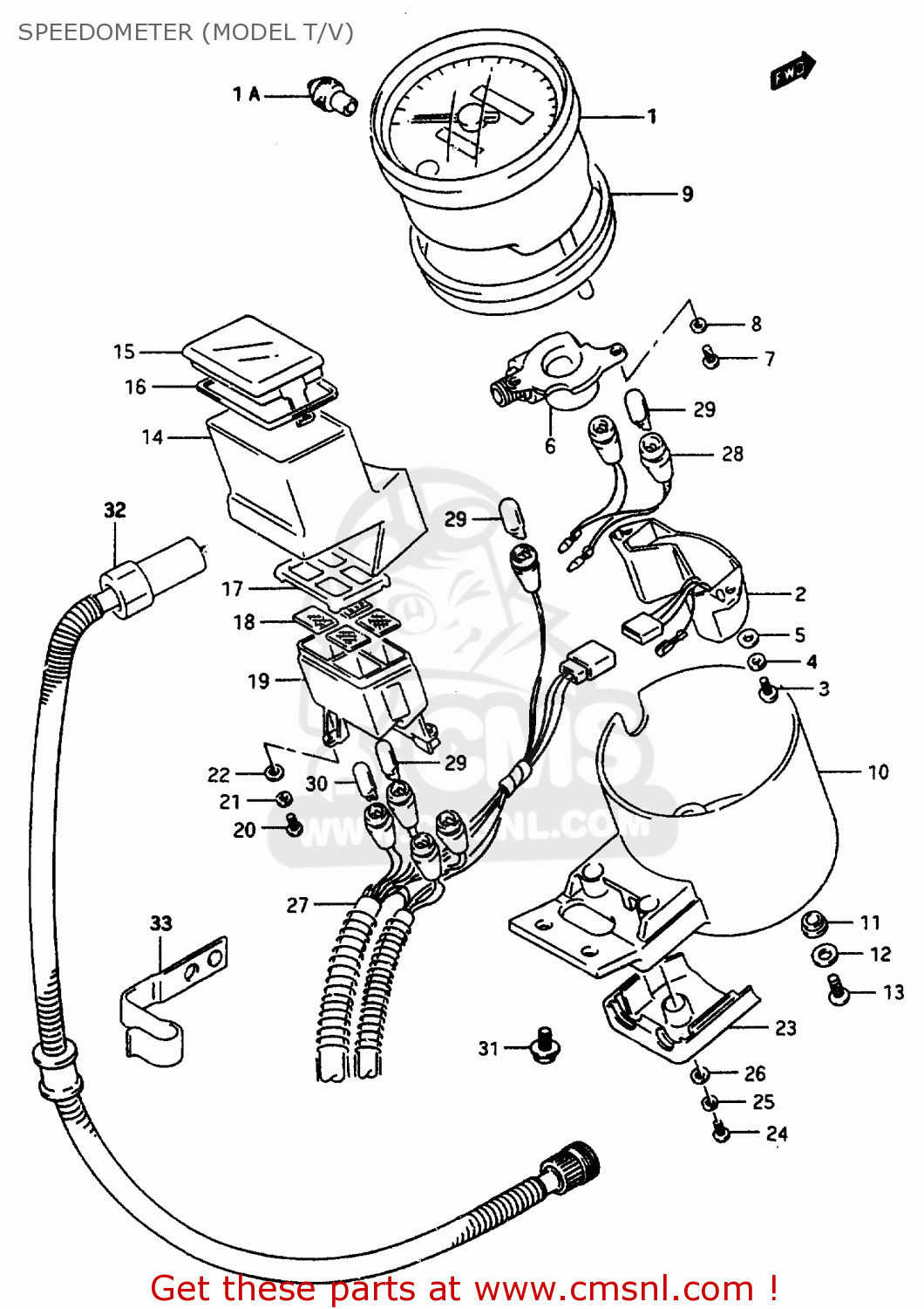 SPEEDOMETER (MODEL T/V) VS600GLF 1997 (V) ITALY (E34)