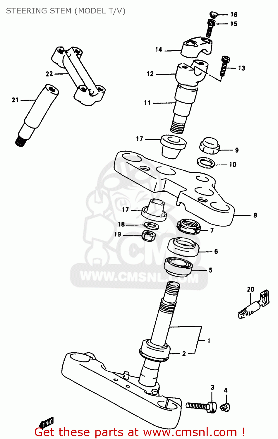 STEERING STEM (MODEL T/V) VS600GLF 1997 (V) ITALY (E34)