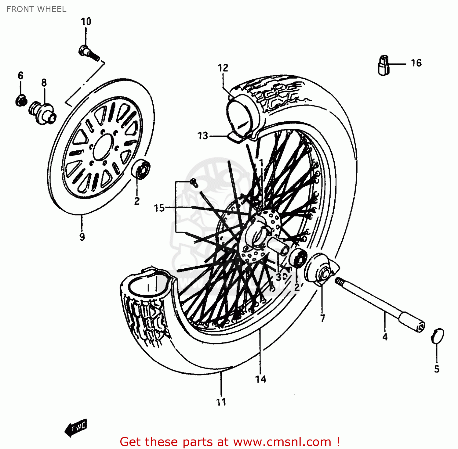 FRONT WHEEL VS600GLF 1997 (V) ITALY (E34)