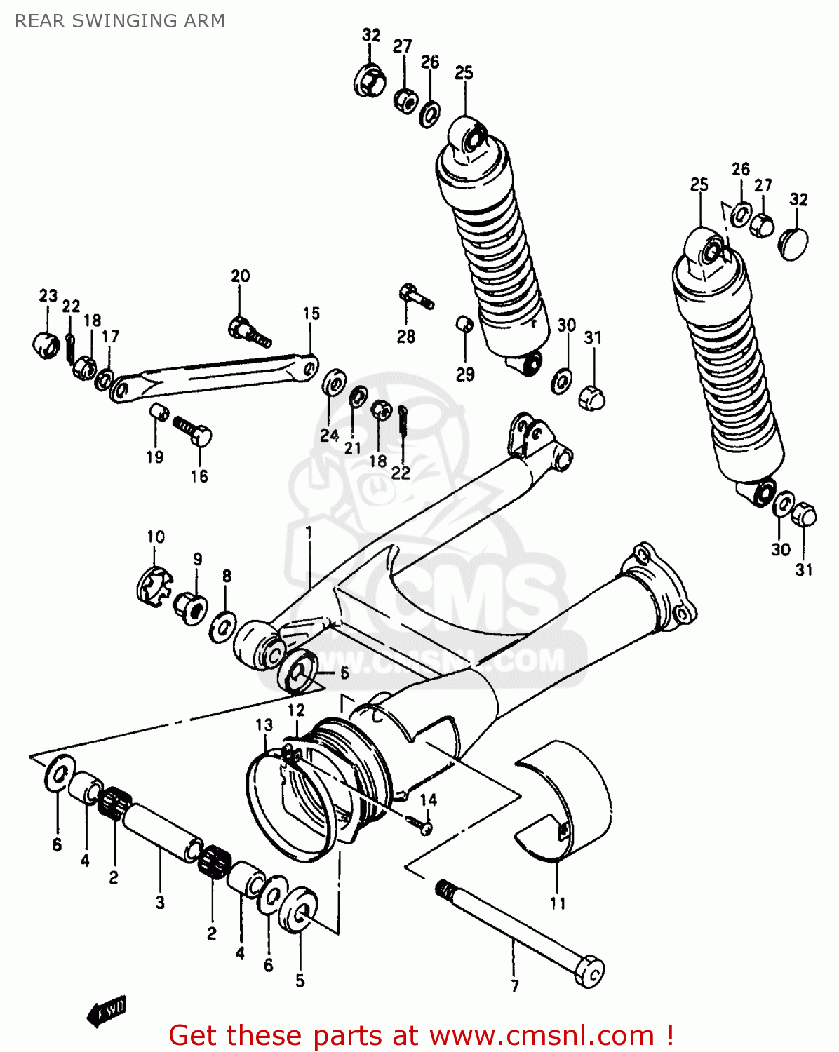 REAR SWINGING ARM VS600GLF 1997 (V) ITALY (E34)