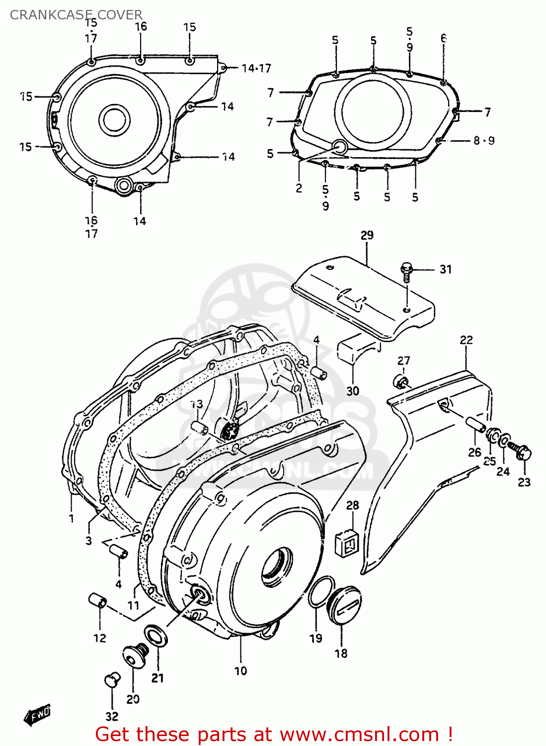 CRANKCASE COVER VS600GLF 1997 (V) ITALY (E34)