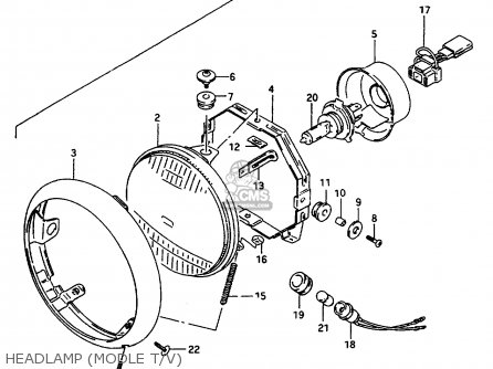 HEADLAMP (MODLE T/V) - VS600GLF 1997 (V) ITALY (E34)