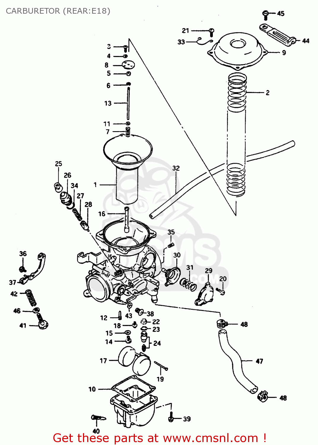 CARBURETOR (REAR:E18) VS600GLU 1995 (S) GERMANY (E22)