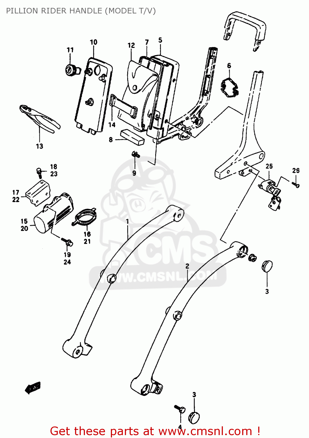 PILLION RIDER HANDLE (MODEL T/V) VS600GLU 1995 (S) GERMANY (E22)