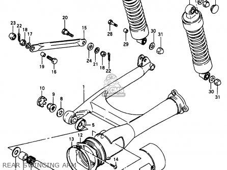 REAR SWINGING ARM - VS600GLU 1997 (V) GERMANY (E22)