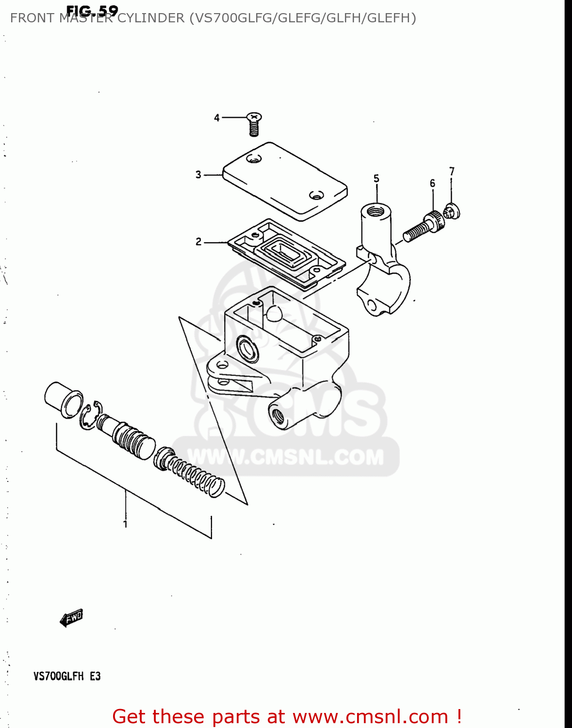 FRONT MASTER CYLINDER (VS700GLFG/GLEFG/GLFH/GLEFH) VS700GLEF INTRUDER 1986 (G) USA (E03)