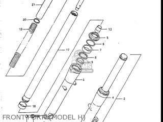 FRONT FORK (MODEL H) - VS700GLEF INTRUDER 1986 (G) USA (E03)