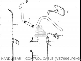 HANDLEBAR - CONTROL CABLE (VS700GLPG/GLEPG/GLPH/GLEPH) - VS700GLEF INTRUDER 1986 (G) USA (E03)
