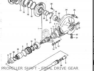 PROPELLER SHAFT - FINAL DRIVE GEAR - VS700GLEF INTRUDER 1986 (G) USA (E03)