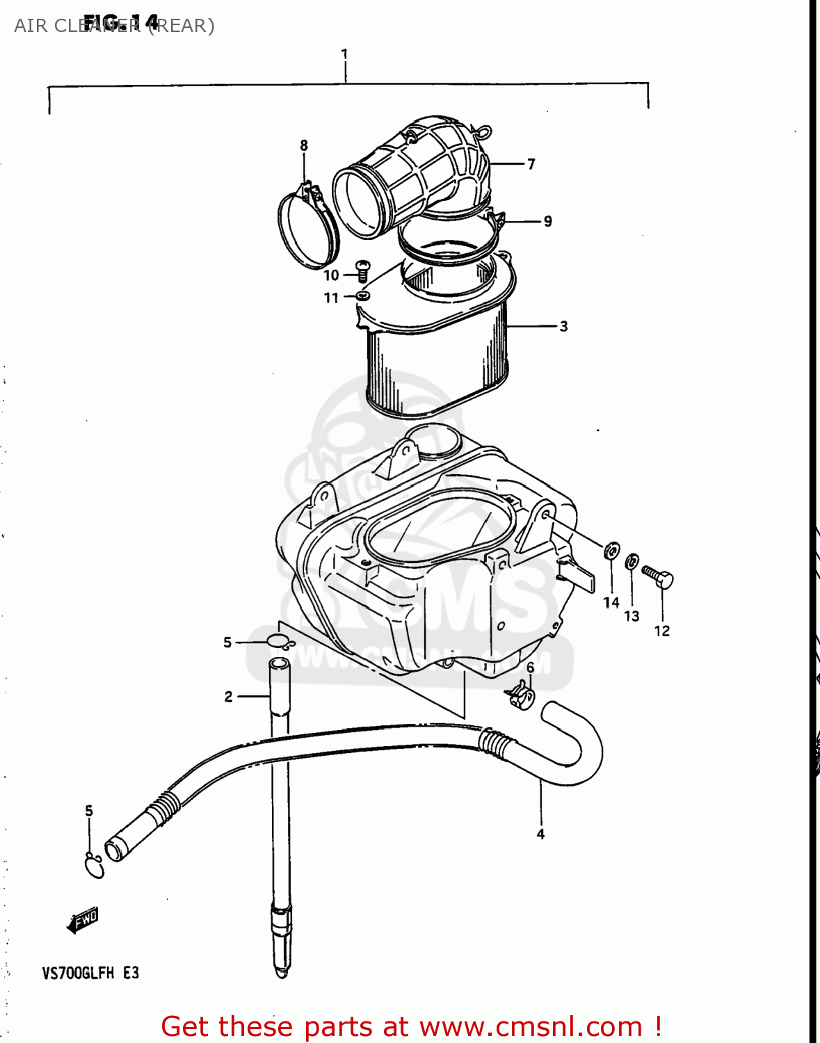 AIR CLEANER (REAR) VS700GLEF INTRUDER 1987 (H) USA (E03)