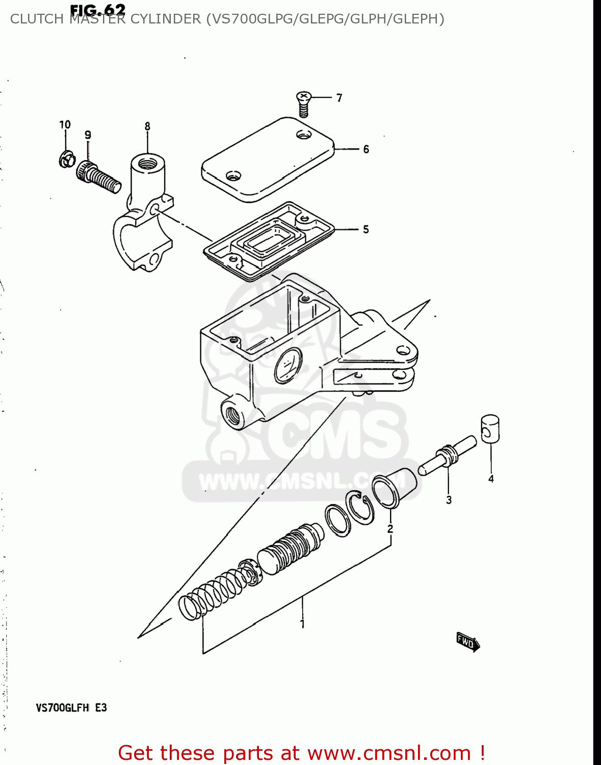 CLUTCH MASTER CYLINDER (VS700GLPG/GLEPG/GLPH/GLEPH) VS700GLEF INTRUDER 1987 (H) USA (E03)