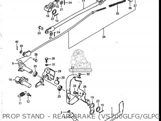 PROP STAND - REAR BRAKE (VS700GLFG/GLPG ~F.NO.115898) - VS700GLEF INTRUDER 1987 (H) USA (E03)