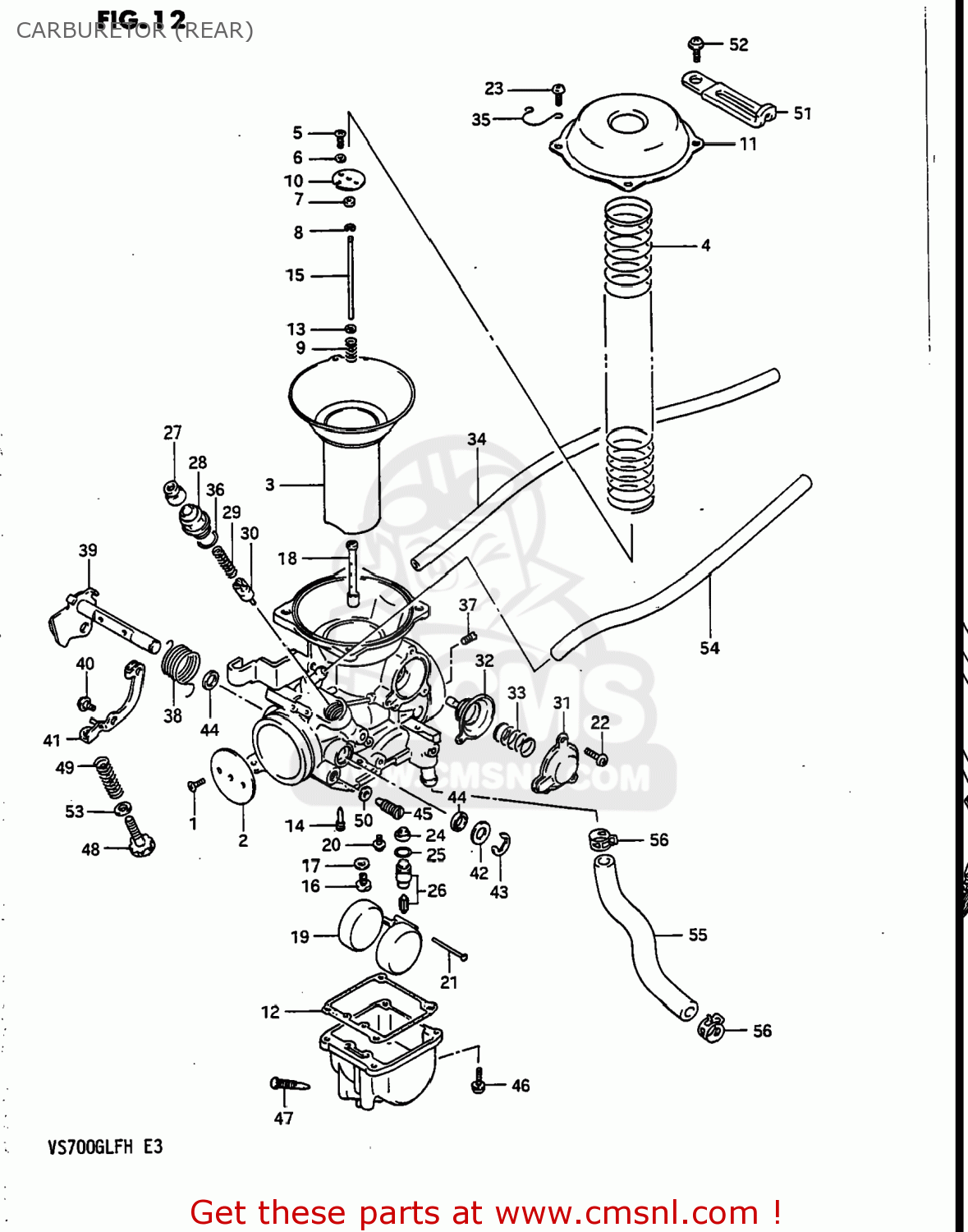 Suzuki VS700GLEP INTRUDER 1986 (G) USA (E03) CARBURETOR (REAR) - buy ...