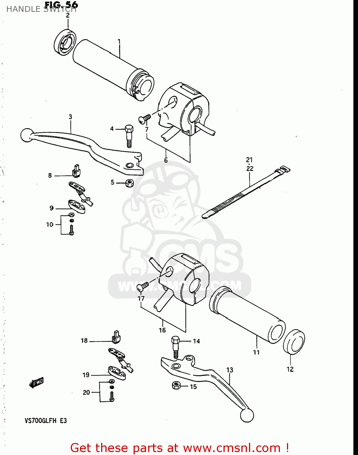 HANDLE SWITCH VS700GLEP INTRUDER 1986 (G) USA (E03)