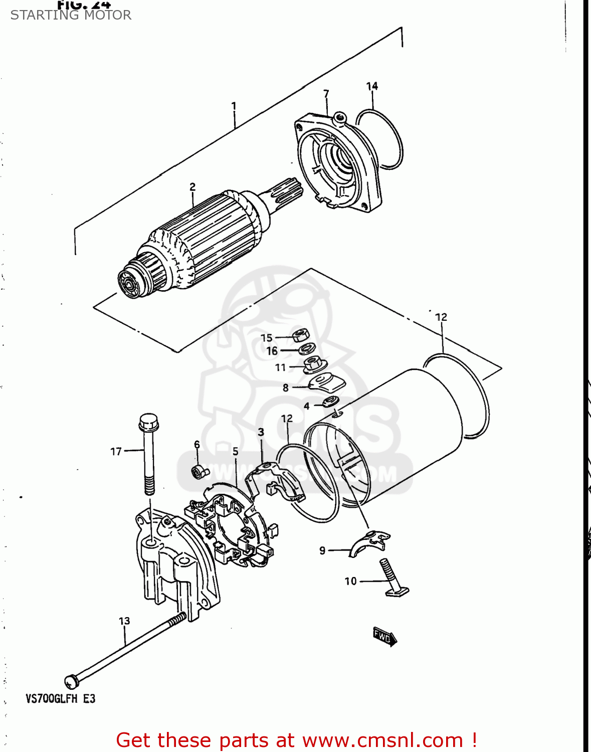 STARTING MOTOR VS700GLEP INTRUDER 1986 (G) USA (E03)