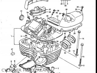 CYLINDER HEAD (REAR) - VS700GLEP INTRUDER 1986 (G) USA (E03)