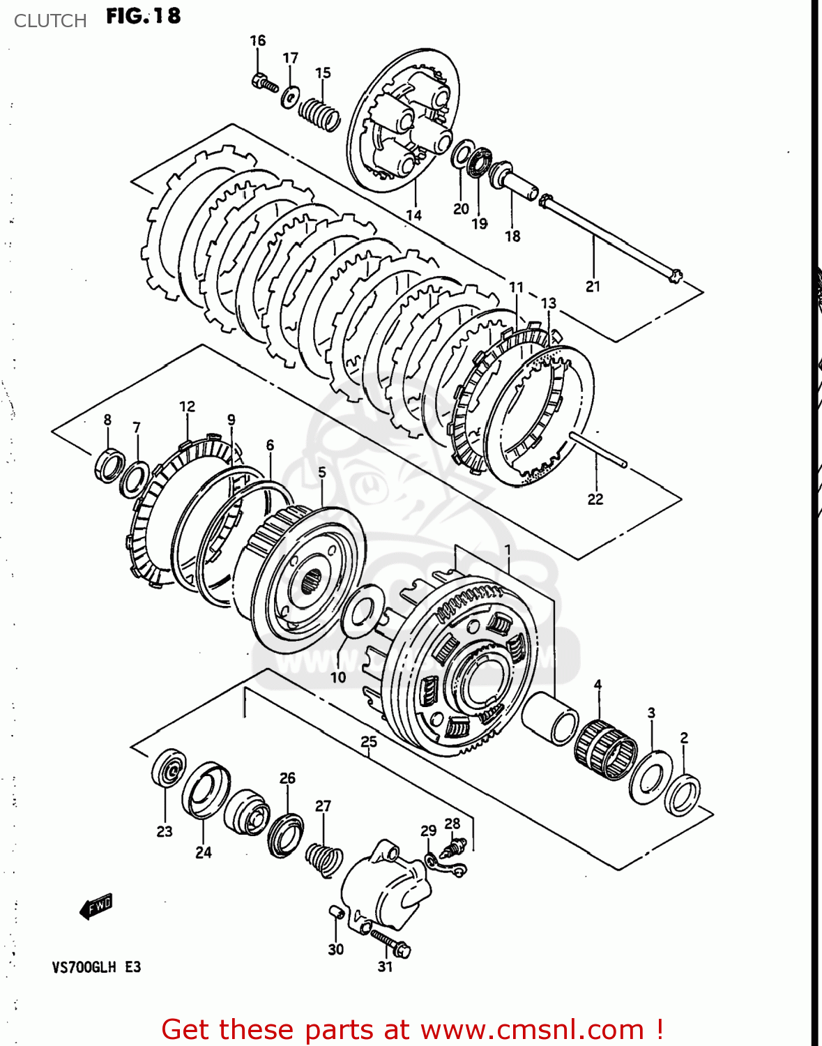 CLUTCH VS700GLF INTRUDER 1986 (G) USA (E03)