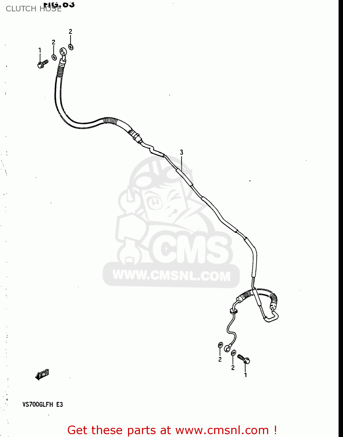 CLUTCH HOSE VS700GLF INTRUDER 1986 (G) USA (E03)