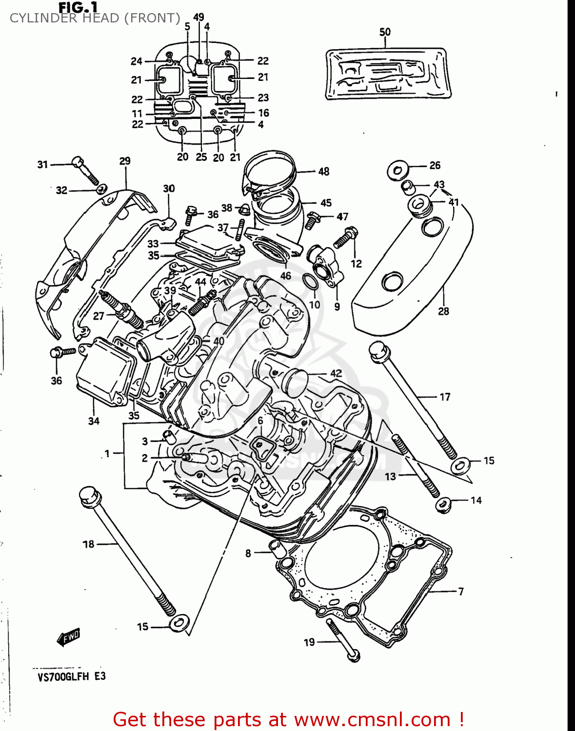 CYLINDER HEAD (FRONT) VS700GLF INTRUDER 1986 (G) USA (E03)