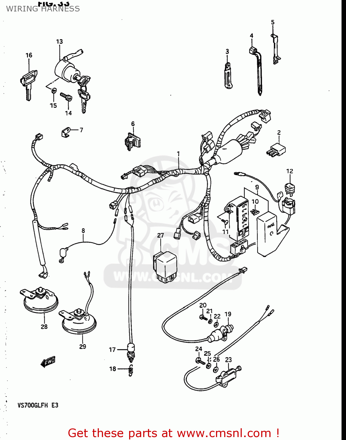 WIRING HARNESS VS700GLF INTRUDER 1986 (G) USA (E03)